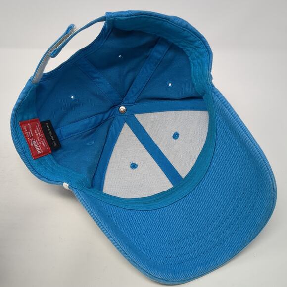Puma Strapback Baseball Cap Blue One Size Adjustable Vented Holes Cotton 6 Panel - Picture 8 of 10